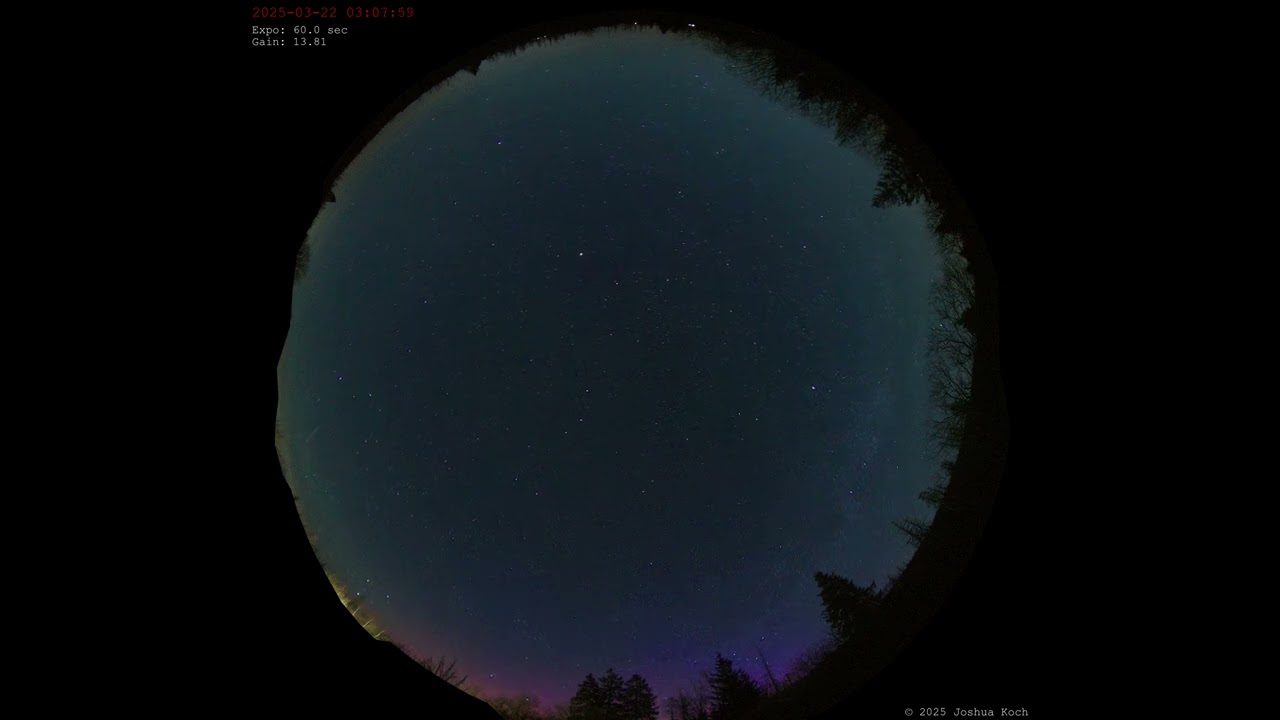 Sternenhimmel über dem Harz mit Polarlichtern | 4K FullDome